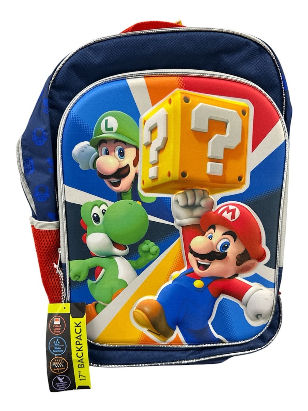 NEW! Super Mario Bros Kids 17" Backpack Back 2 School Bookbag